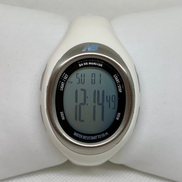 New Balance N4 Quartz Digital Unisex Watch white tone 35mm 50MWR  running - Picture 1 of 7